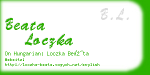 beata loczka business card